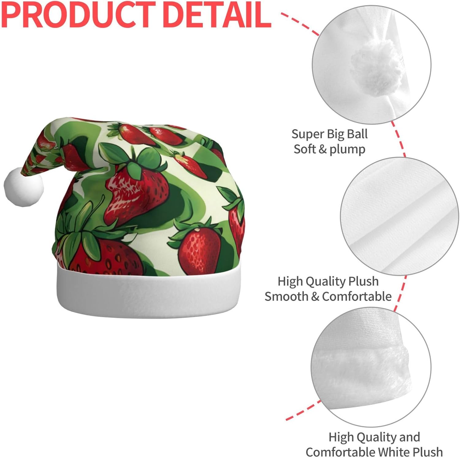QINZHENG Strawberry Fields Santa Hat for Women