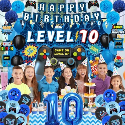 Vlipoeasn 10th Birthday Video Game Party Decorations