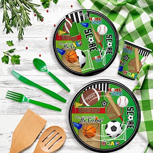 Xigejob Sports Theme Party Supplies for 24 Guests