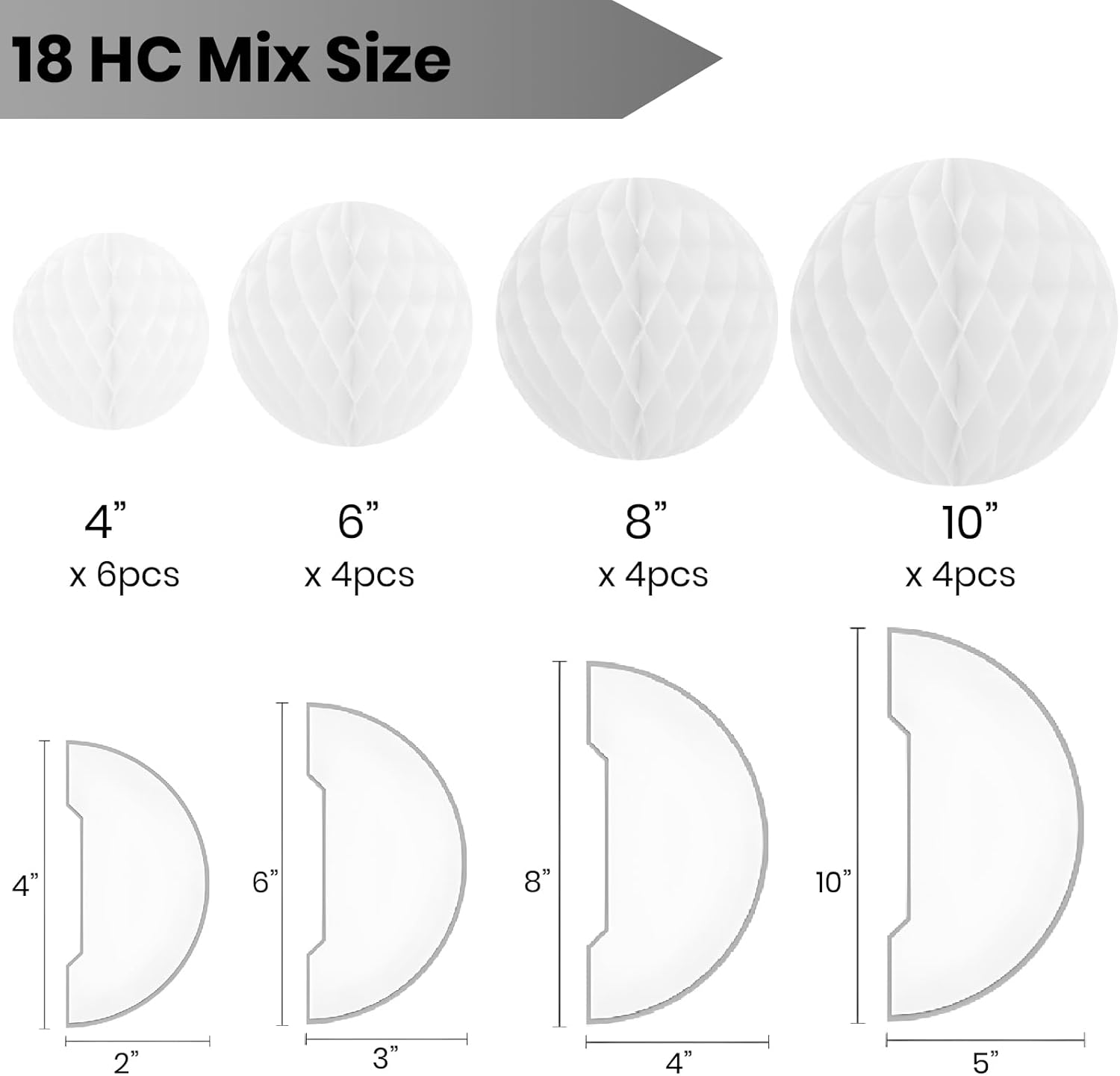 18 Pack Tissue Paper Honeycomb Balls in Pink