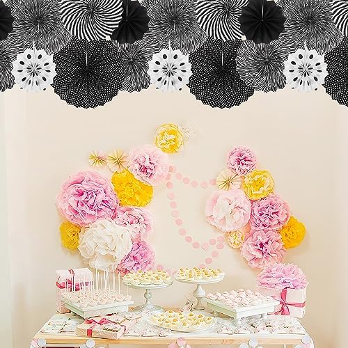 MECCANIXITY 12-Piece Hanging Paper Fan Decor Set