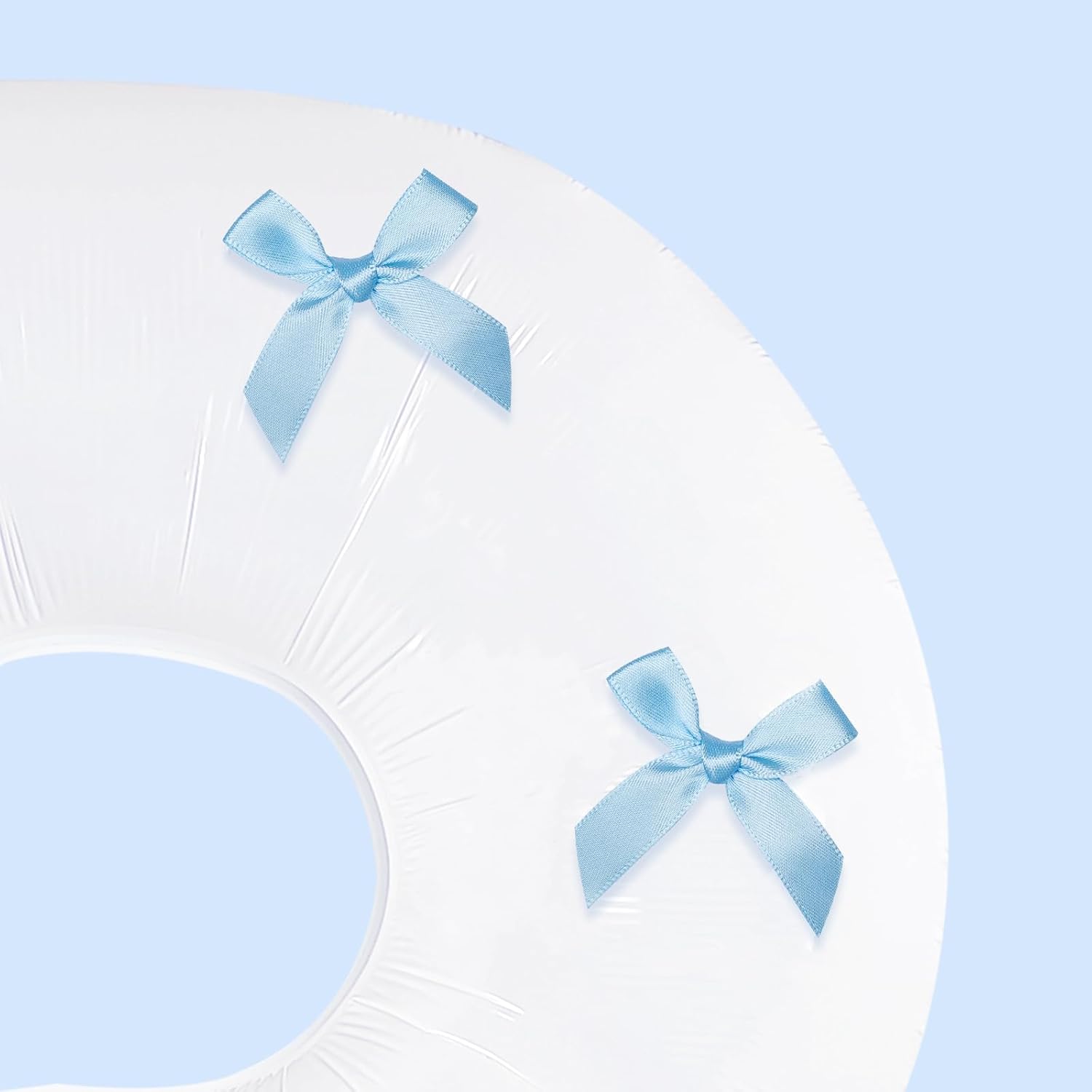 40 Inch White Jumbo Bride Balloons with Blue Bows