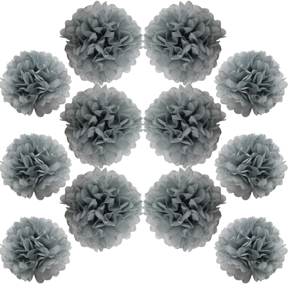 Ruidee 12 Pieces Tissue Paper Pompoms - 10in 12in Hanging Decorations