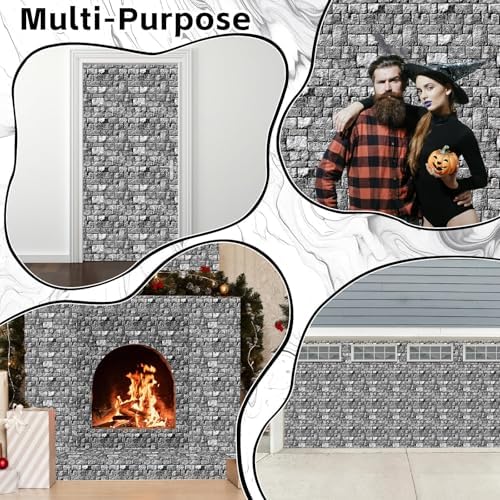 100FT x 51 Inch Medieval Themed Stone Wall Tablecloth Roll