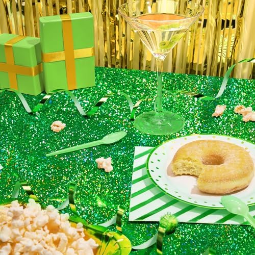 4 Pcs Green Holographic Laser Tablecloth 40x108
