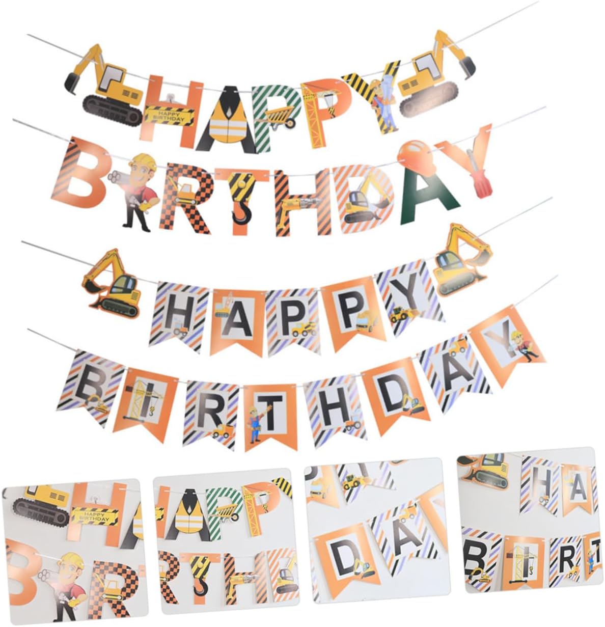 Milisten 2pcs Car Themed Birthday Hanging Flags