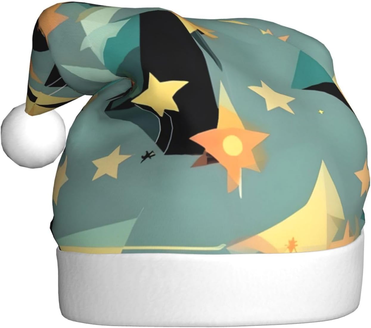 QINZHENG Atomic Stars Santa Hat for Women