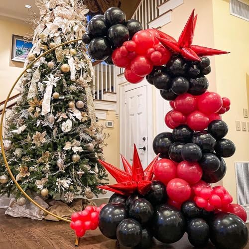 Red and Black Latex Balloons 12 Inch Party Decor Set