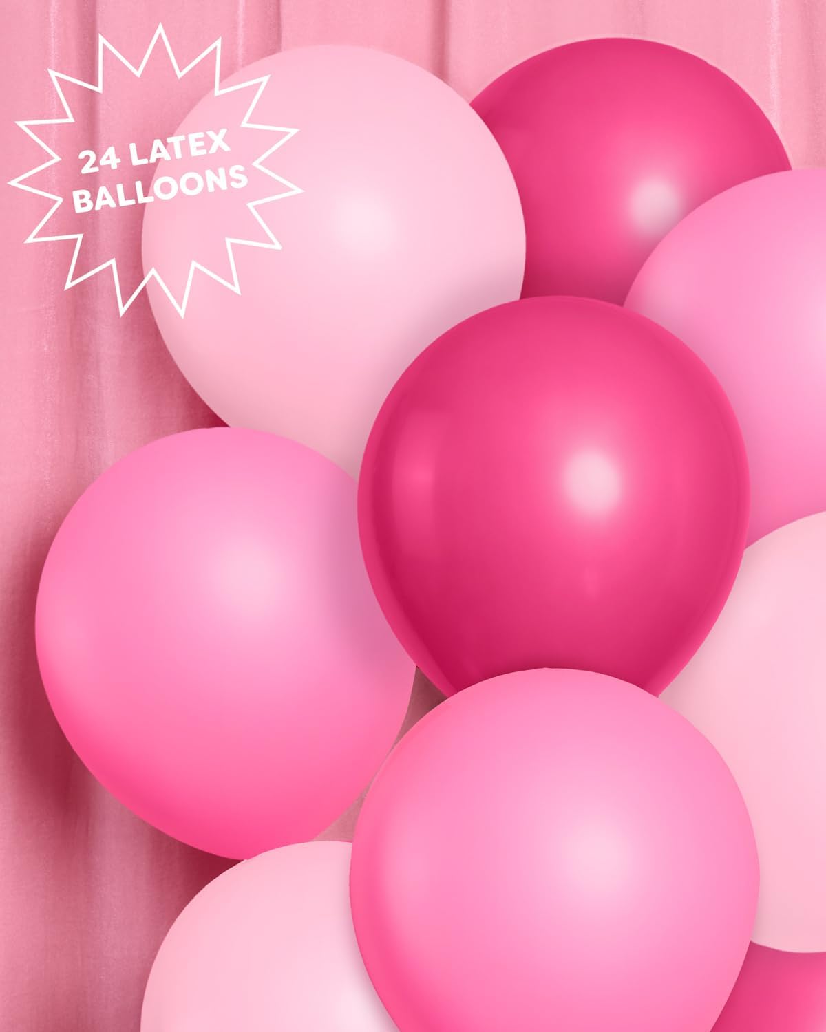 XO Fetti Pink Balloon Set 24pk 12 Inch