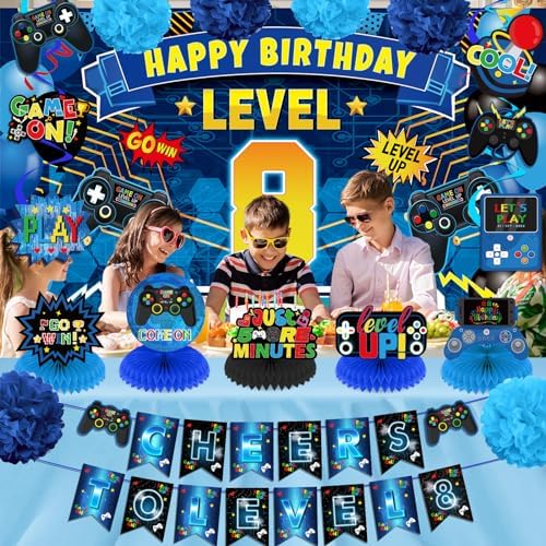 Video Game 8th Birthday Party Decorations Set