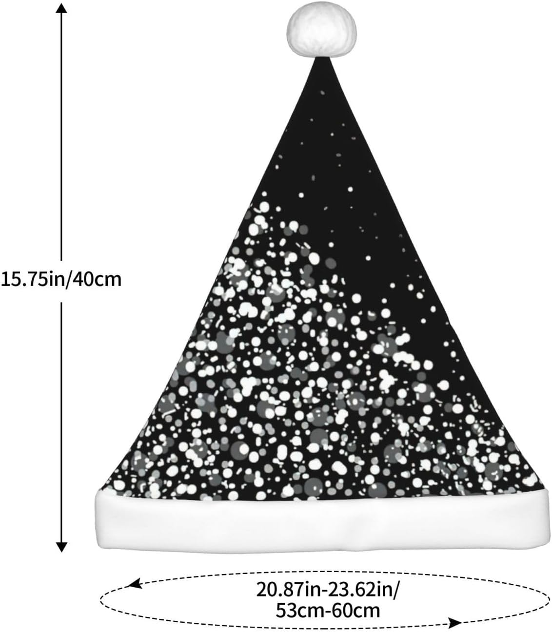 QINZHENG Personalized Santa Hat with Glitter Print