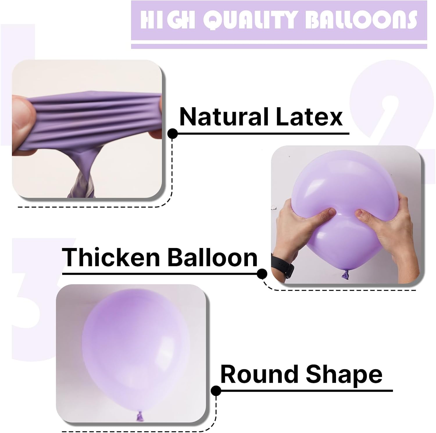 PartyWoo Lavender Balloons 140 pcs Purple Balloon Arch Kit