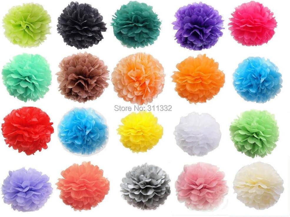Black Tissue Paper Flowers 20cm 10pcs Lot Wedding Decor
