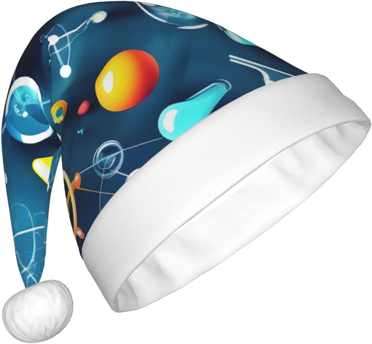 QINZHENG Abstract Science Santa Hat for Women