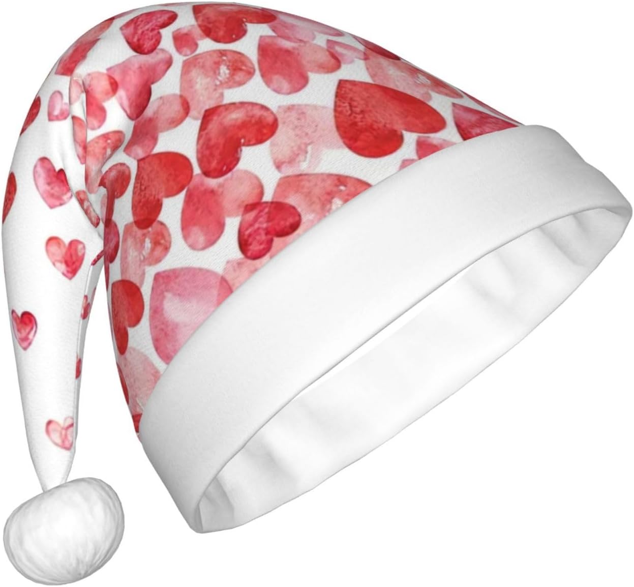 QINZHENG Falling Hearts Santa Hat for Women