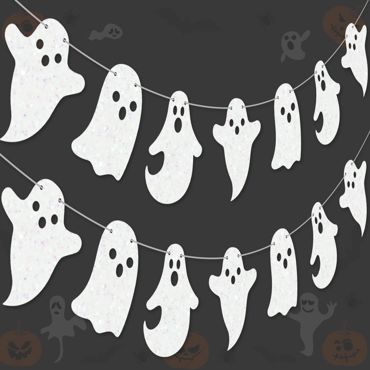 2pcs Halloween Ghost Banners for Haunted House Decor