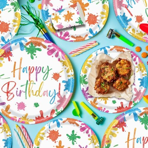 140PCS Paint Splatter Party Decorations Set