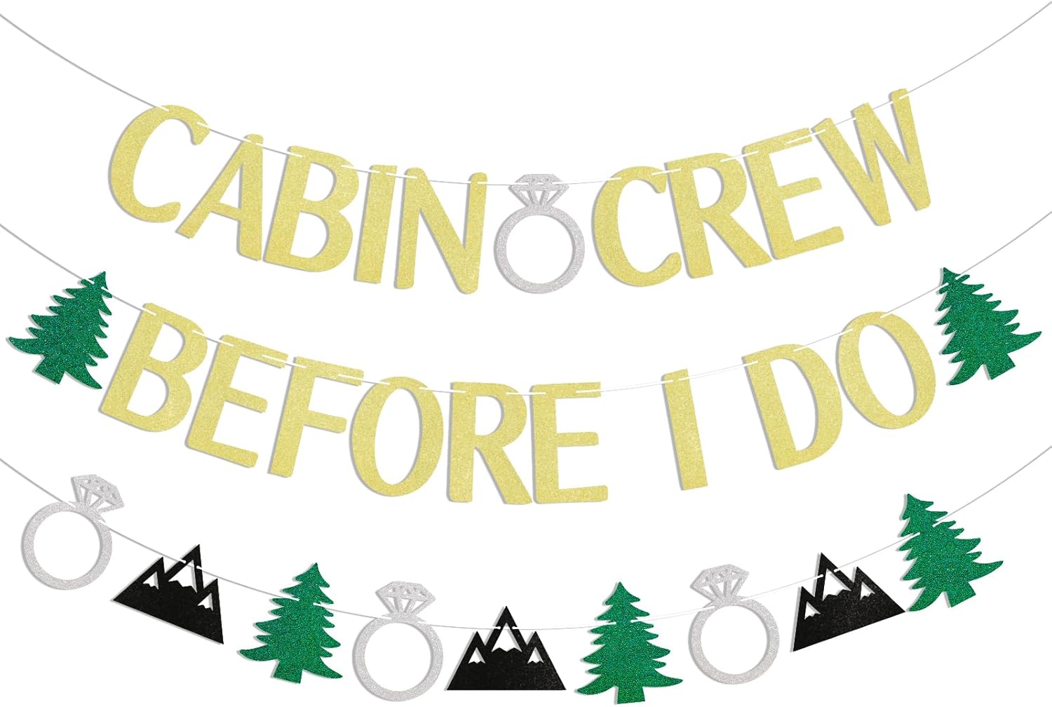 Cabin Crew Before I Do Banner Gold Glitter