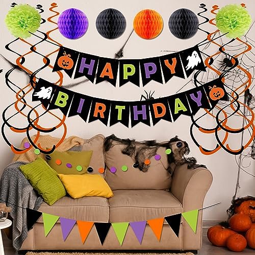 Saliyaa Halloween Birthday Decor Banners