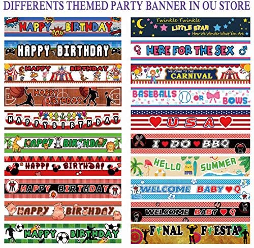Large Cute Shark Birthday Banner for Kids