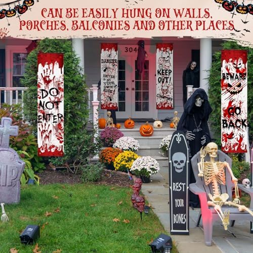 4 Pcs Halloween Bloody Banners for Party Decorations