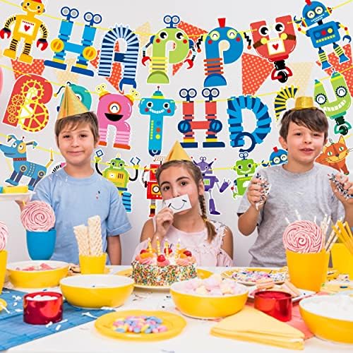 Robot Happy Birthday Banner Set - Fun Party Decor