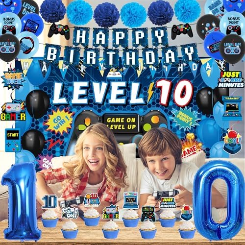 Vlipoeasn 10th Birthday Video Game Party Decorations