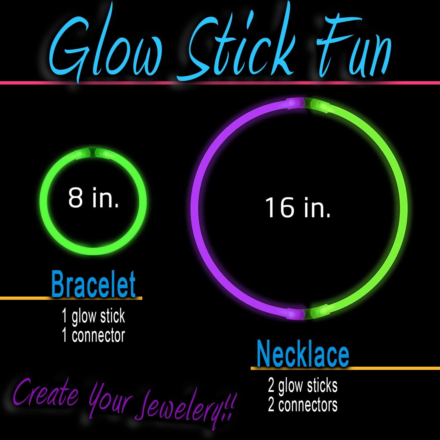 248 PCS Glow Sticks Party Pack with Connectors