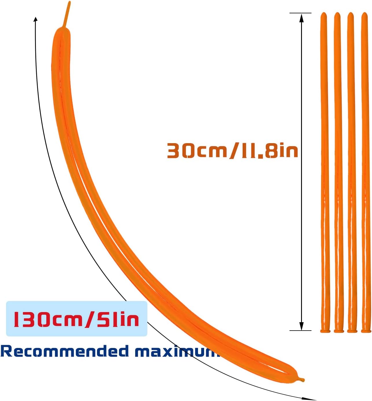 Orange 260 Long Skinny Twisting Balloons 100pcs