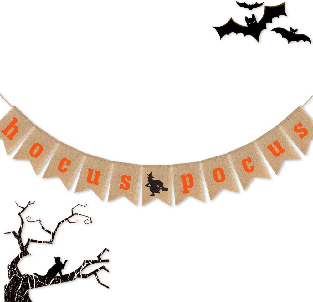 Burlap Happy Halloween Banner Hocus Pocus Garland