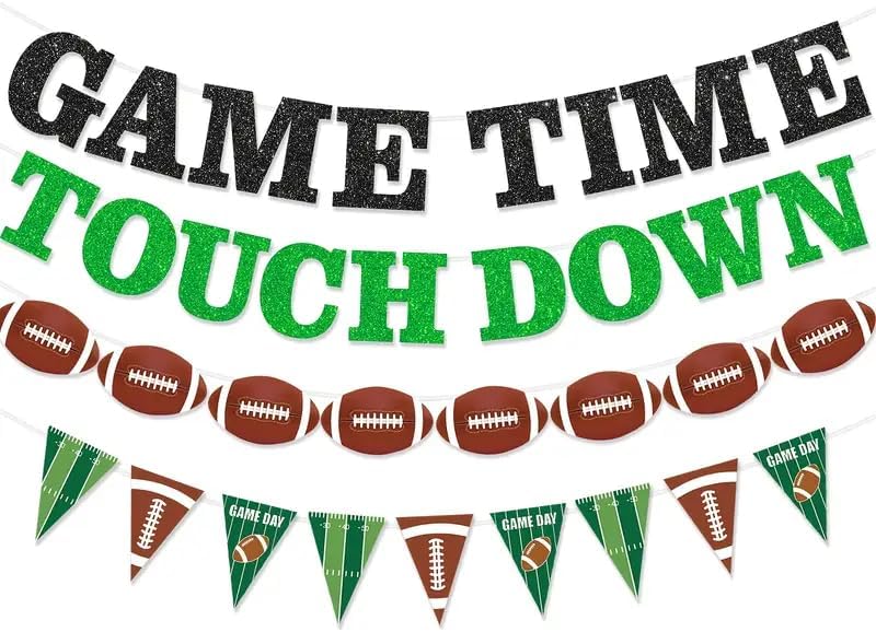 Pre-Strung Football Banner - Touchdown Party Decor
