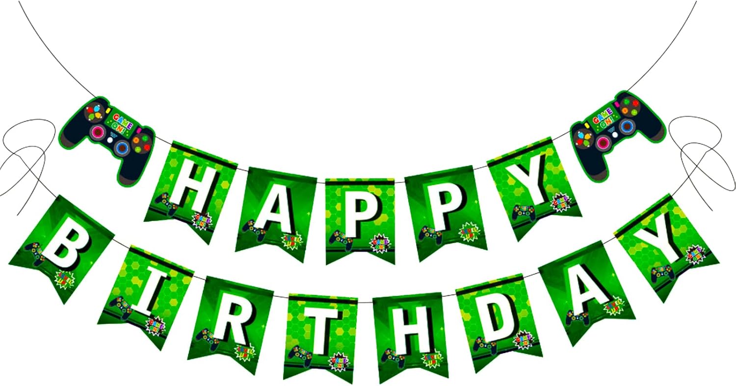 MEETINGU Game Birthday Banner Green