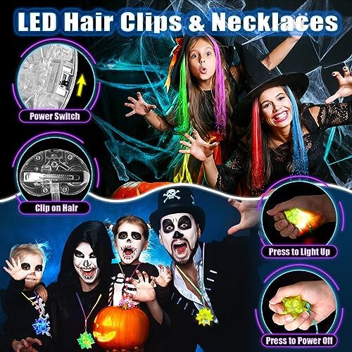 Glow in the Dark Party Supplies with 100 Glow Sticks and LED Toys