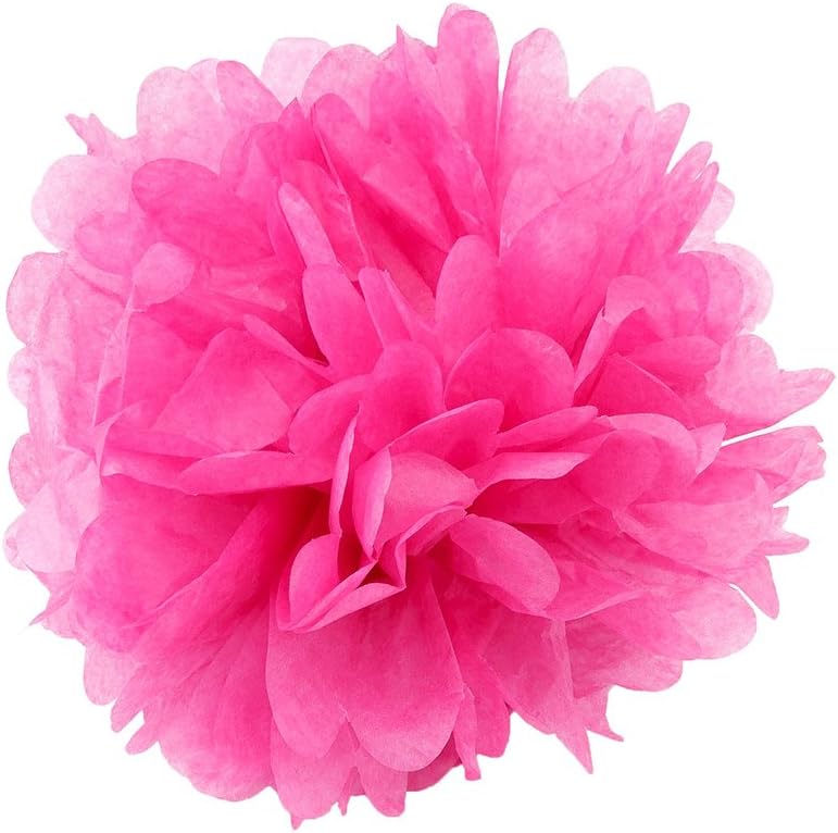 WYZworks Set of 8 Pink Tissue Pom Poms Decorations