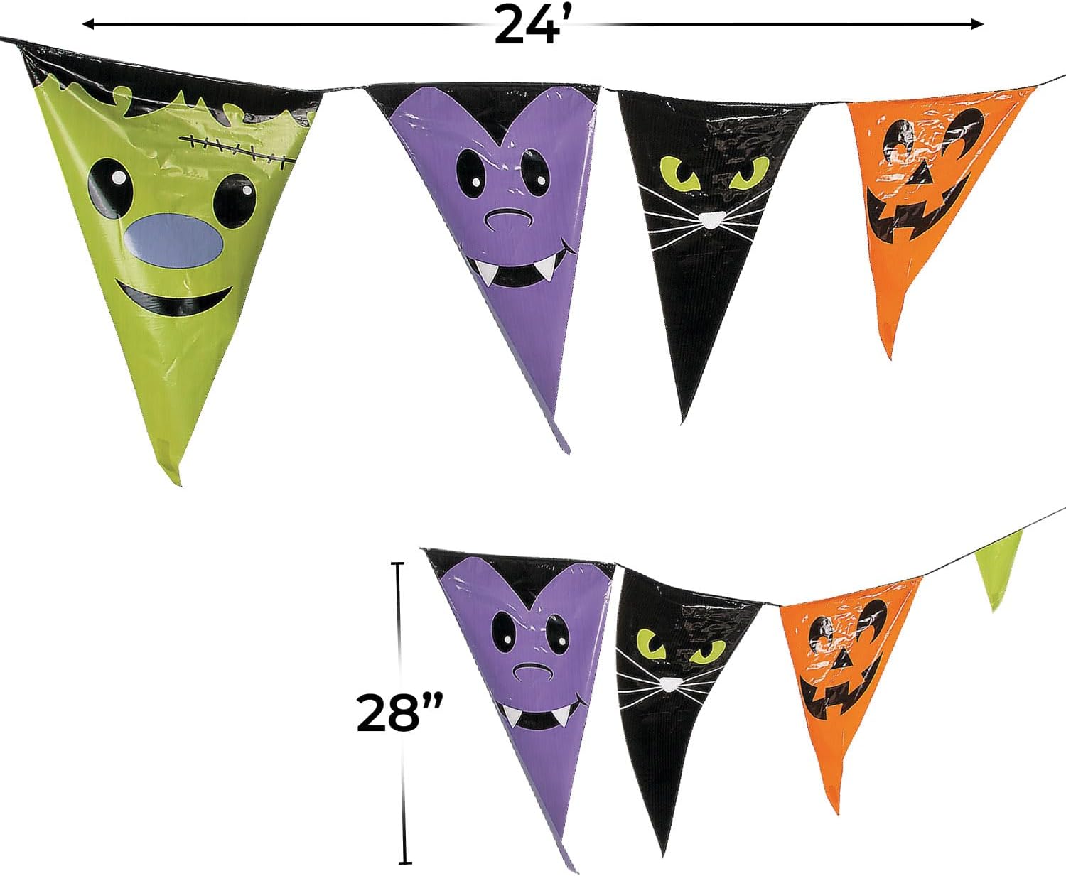 Halloween Character Pennant Banner 24 Feet Long