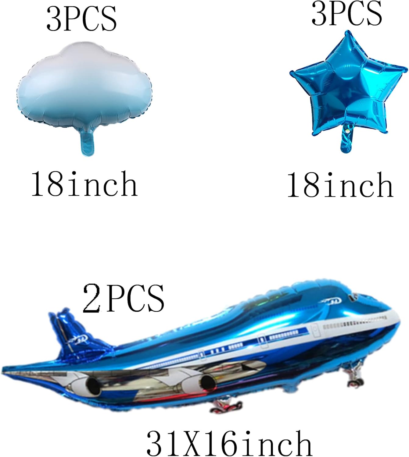 31inch Large Airplane Balloon Birthday Decoration Set