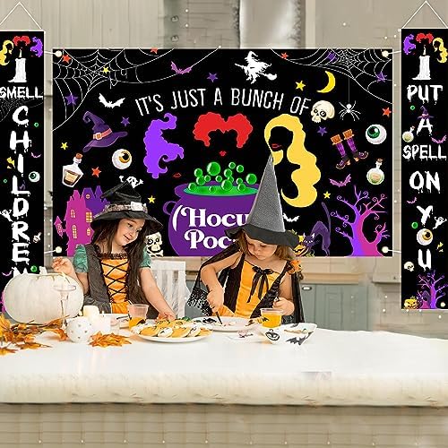 Avezano Hocus Pocus Halloween Decorations 3pcs Witches Banners