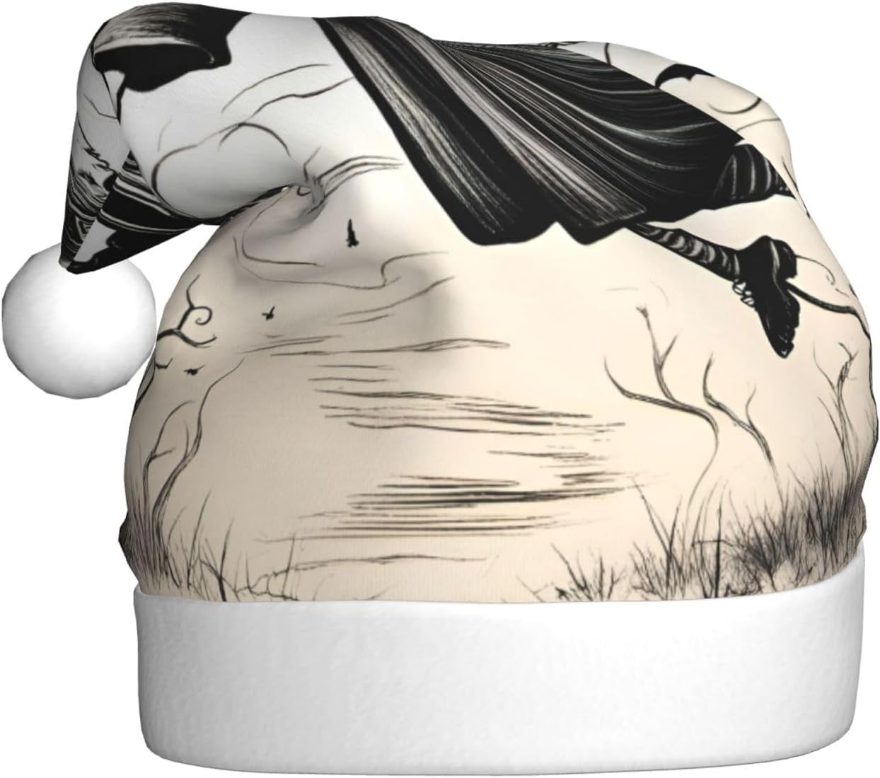 QinZheng Halloween Witch Flying Santa Hat for Women