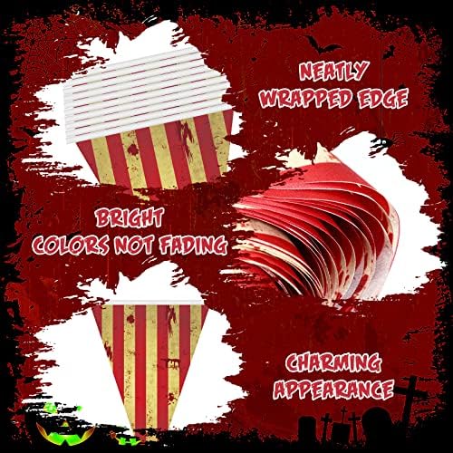 5 Pack Circus Creepy Halloween Banners Red White Striped