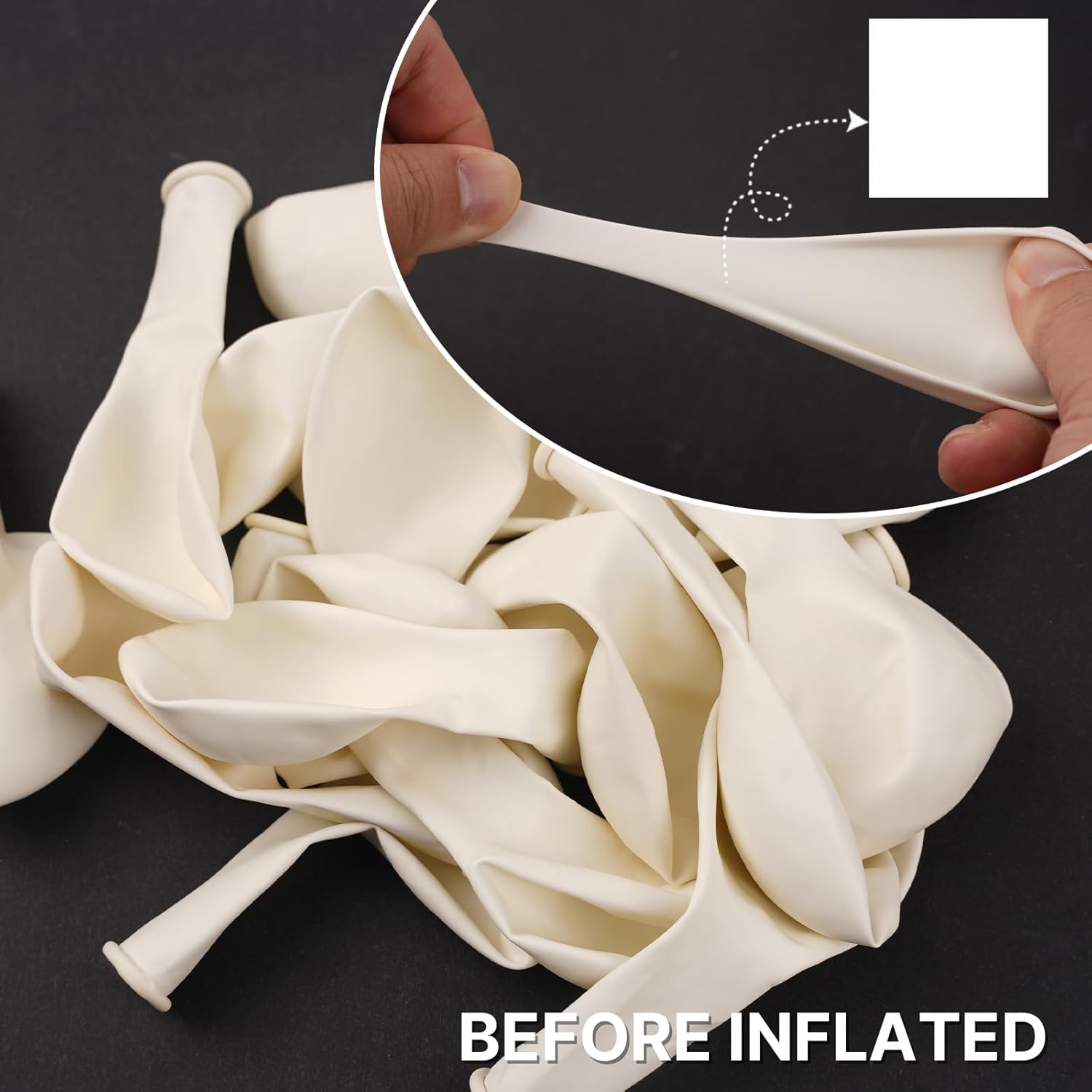 PartyWoo 120 White Balloons Different Sizes Decoration Kit