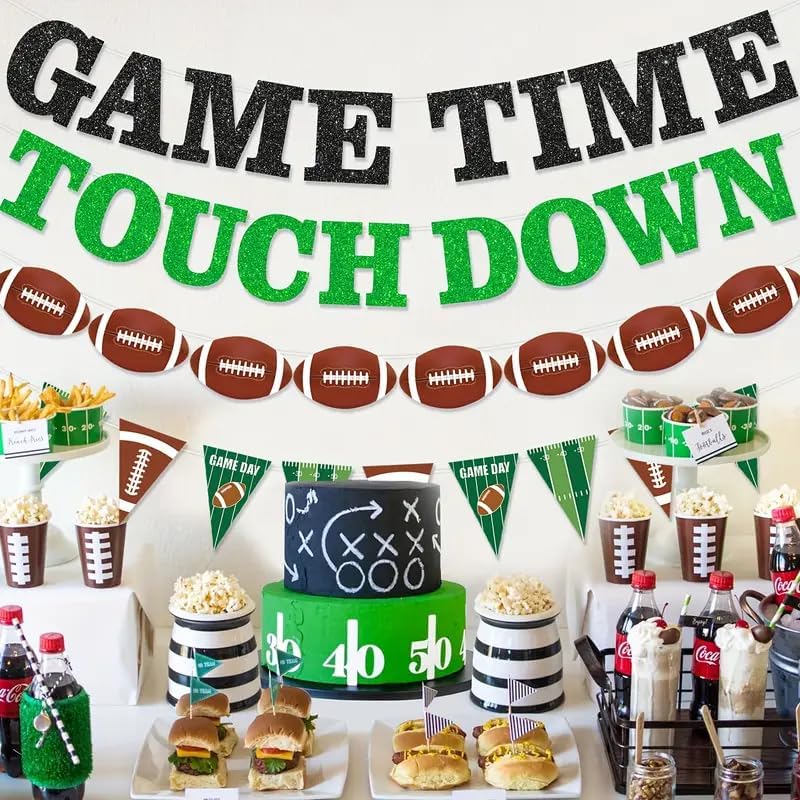 Pre-Strung Football Banner - Touchdown Party Decor