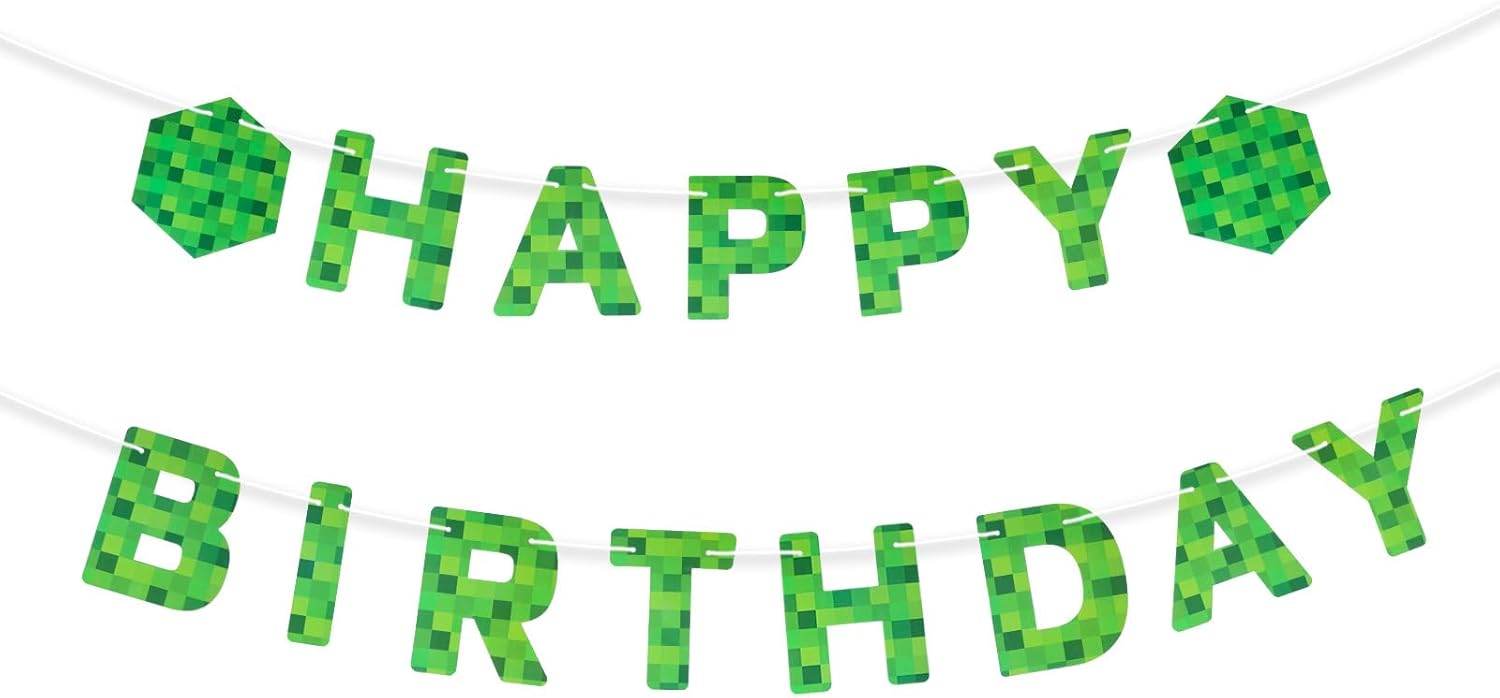 Miner Theme Birthday Banner Decorations Set
