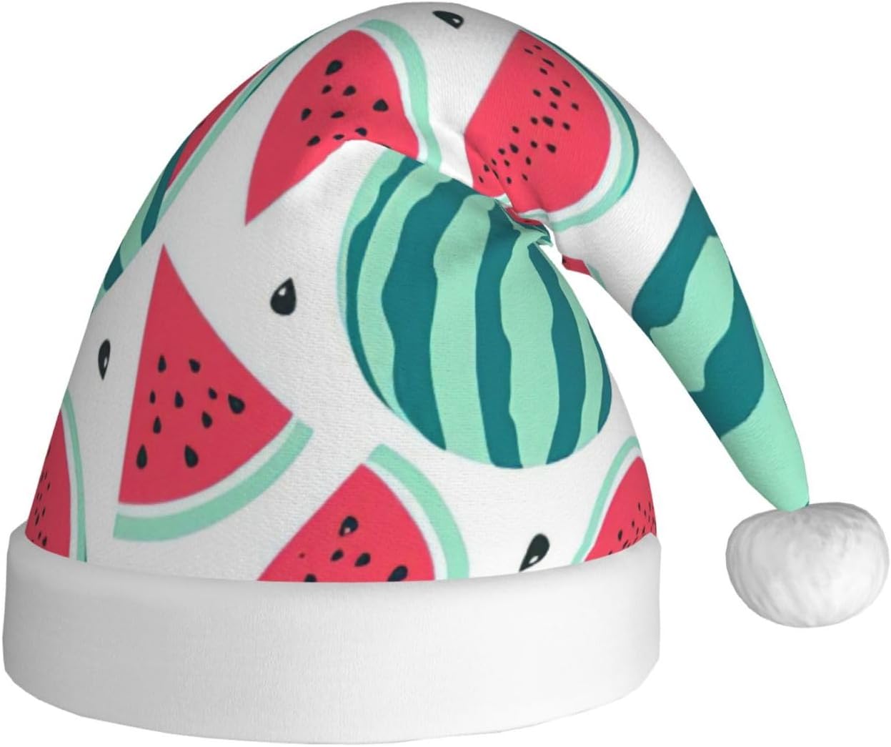 Qin Zheng Personalized Santa Hat with Watermelon Print