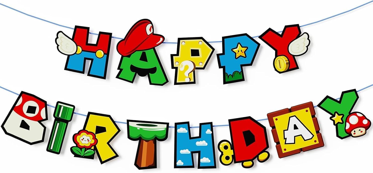 Game Bro Birthday Banner Gaming Theme Decor