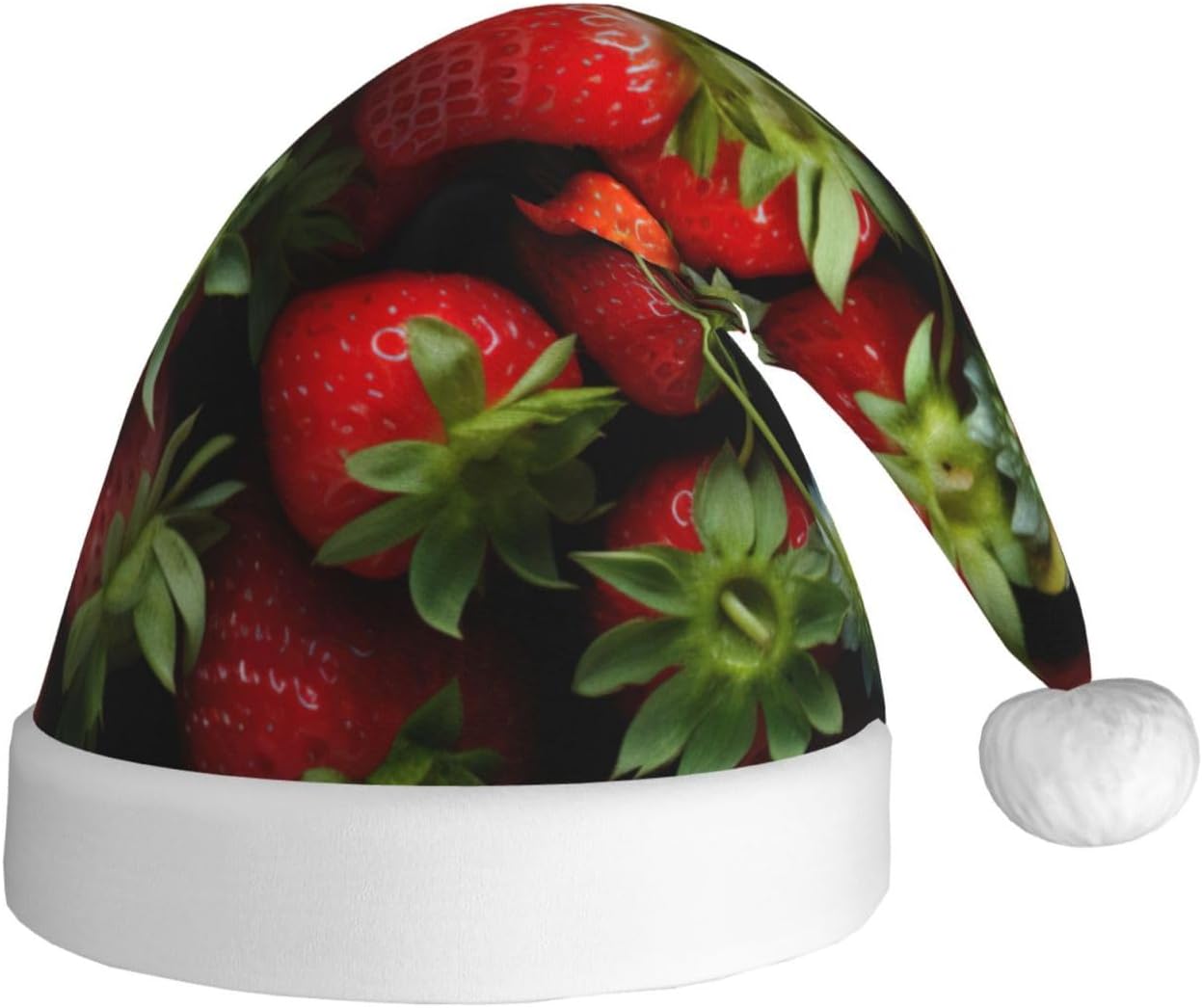 QINZHENG Personalized Santa Hat with Strawberry Print