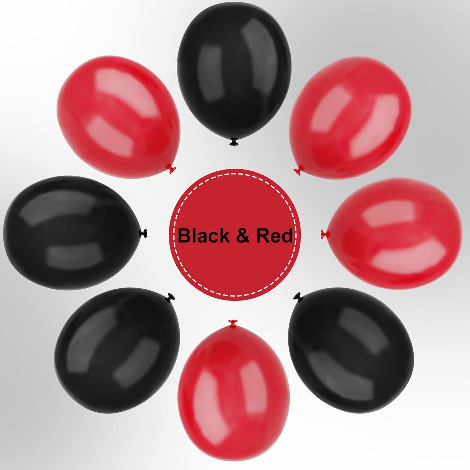 Red and Black Latex Balloons 12 Inch Party Decor Set