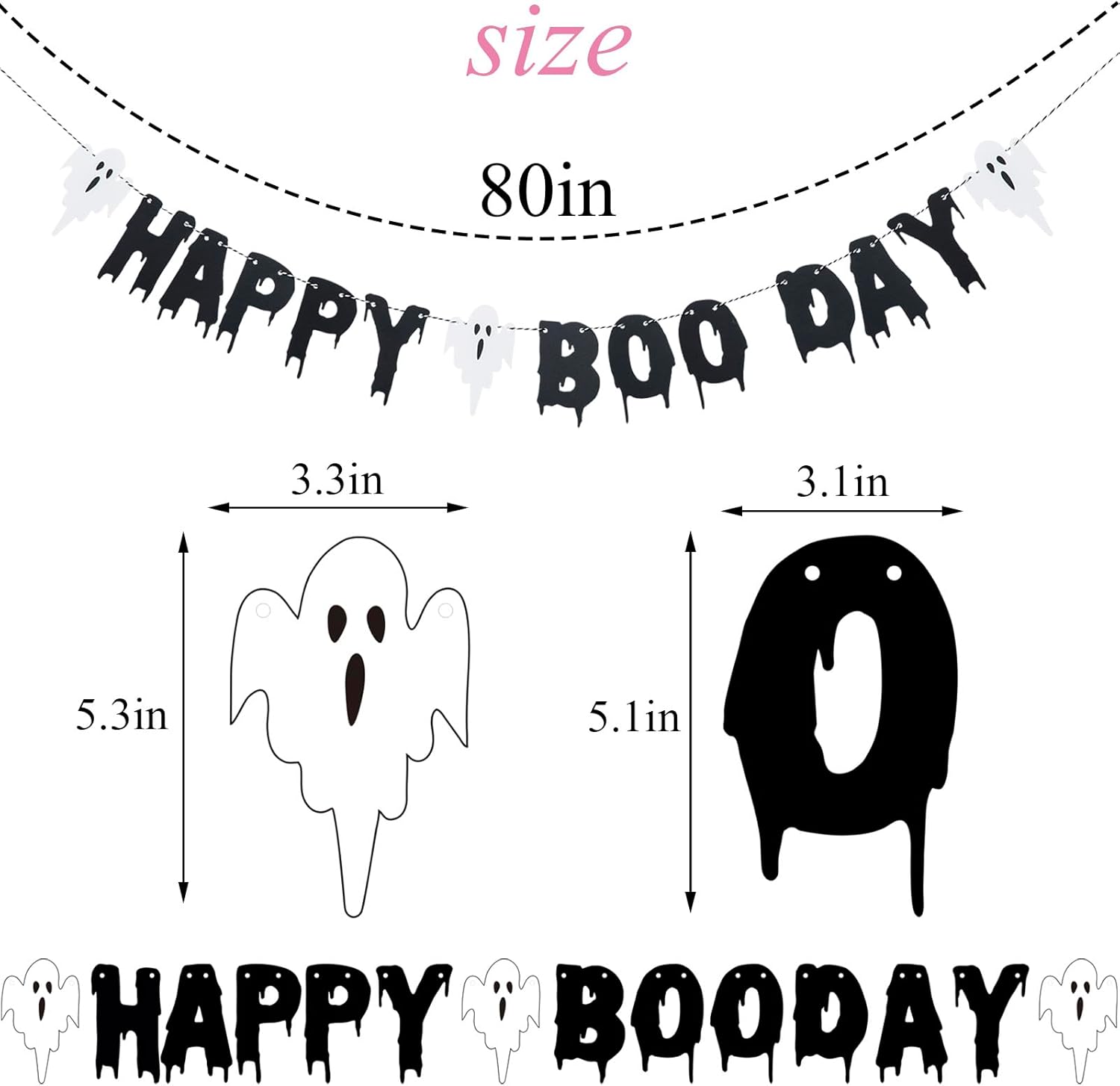 Happy Boo Day Banner Halloween Decor