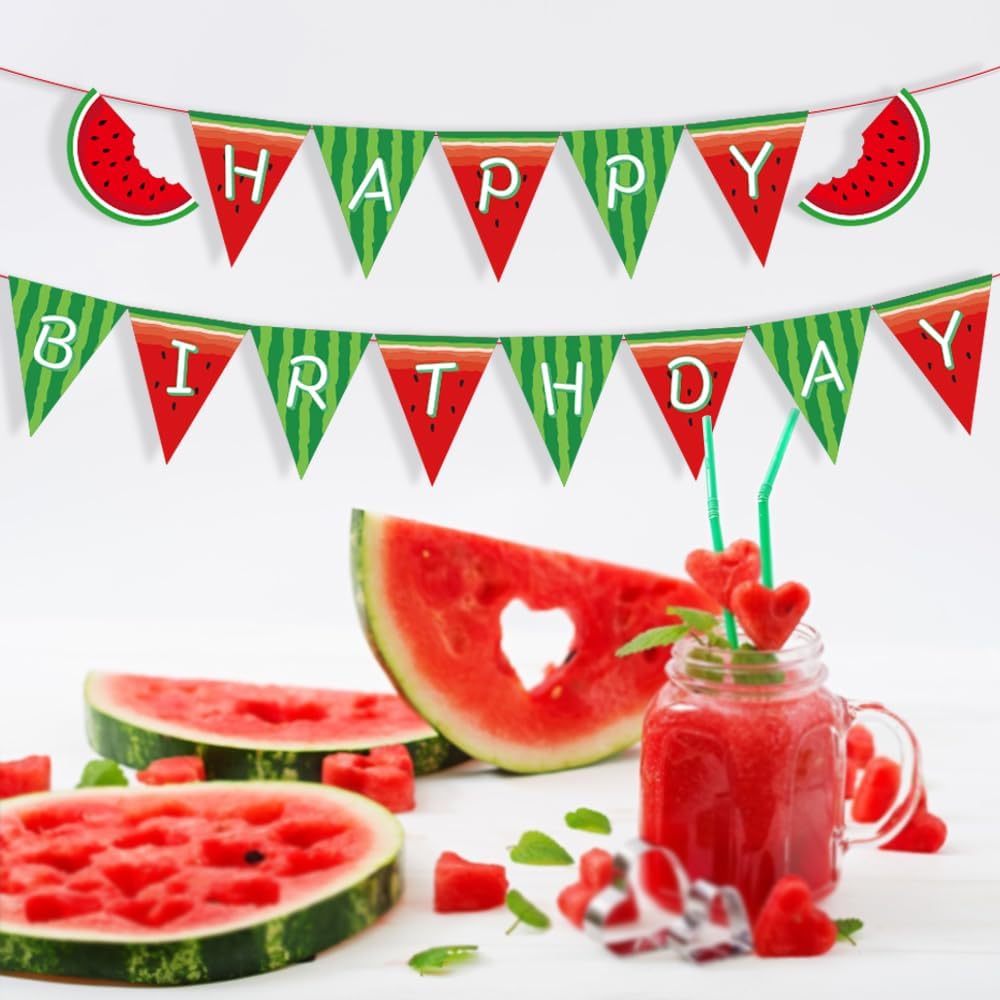 Watermelon Birthday Banner for Kids and Parties