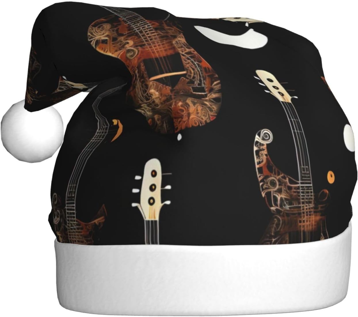 QINZHENG Art Guitar Santa Hat Christmas Decoration
