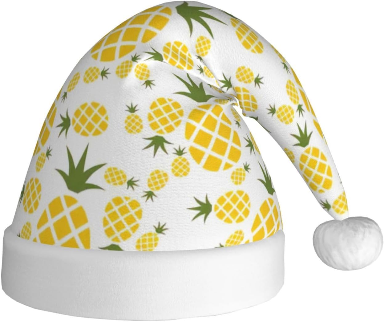 QINZHENG Pineapple Santa Hat Personalized Velvet Plush Christmas Hat for Women Adult